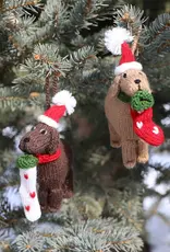 Melange Collection Dog with Stocking Ornament