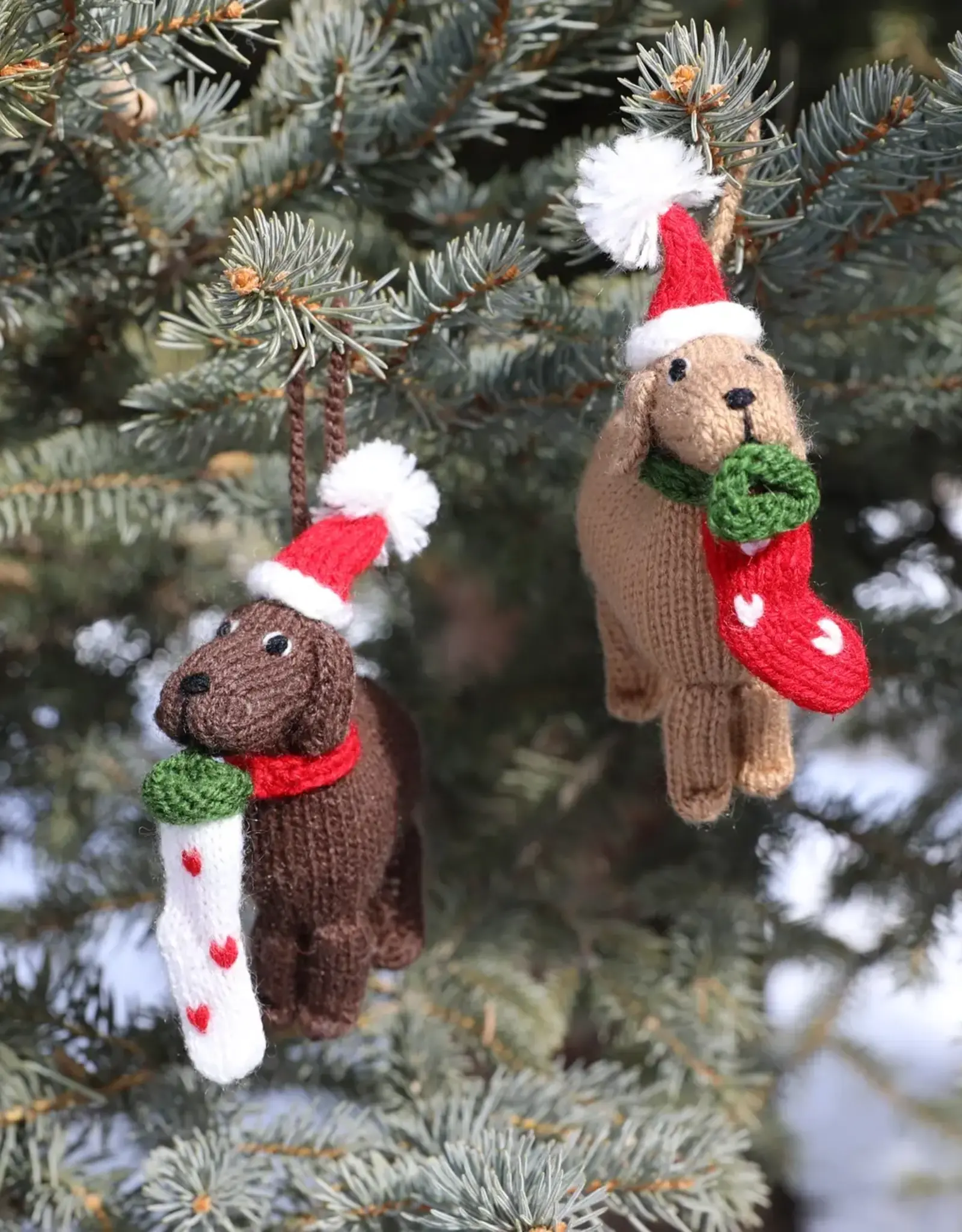 Melange Collection Dog with Stocking Ornament