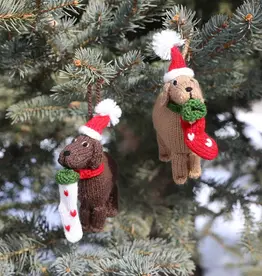 Melange Collection Dog with Stocking Ornament