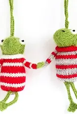 Melange Collection Striped Sweater Frog Ornament-Assorted