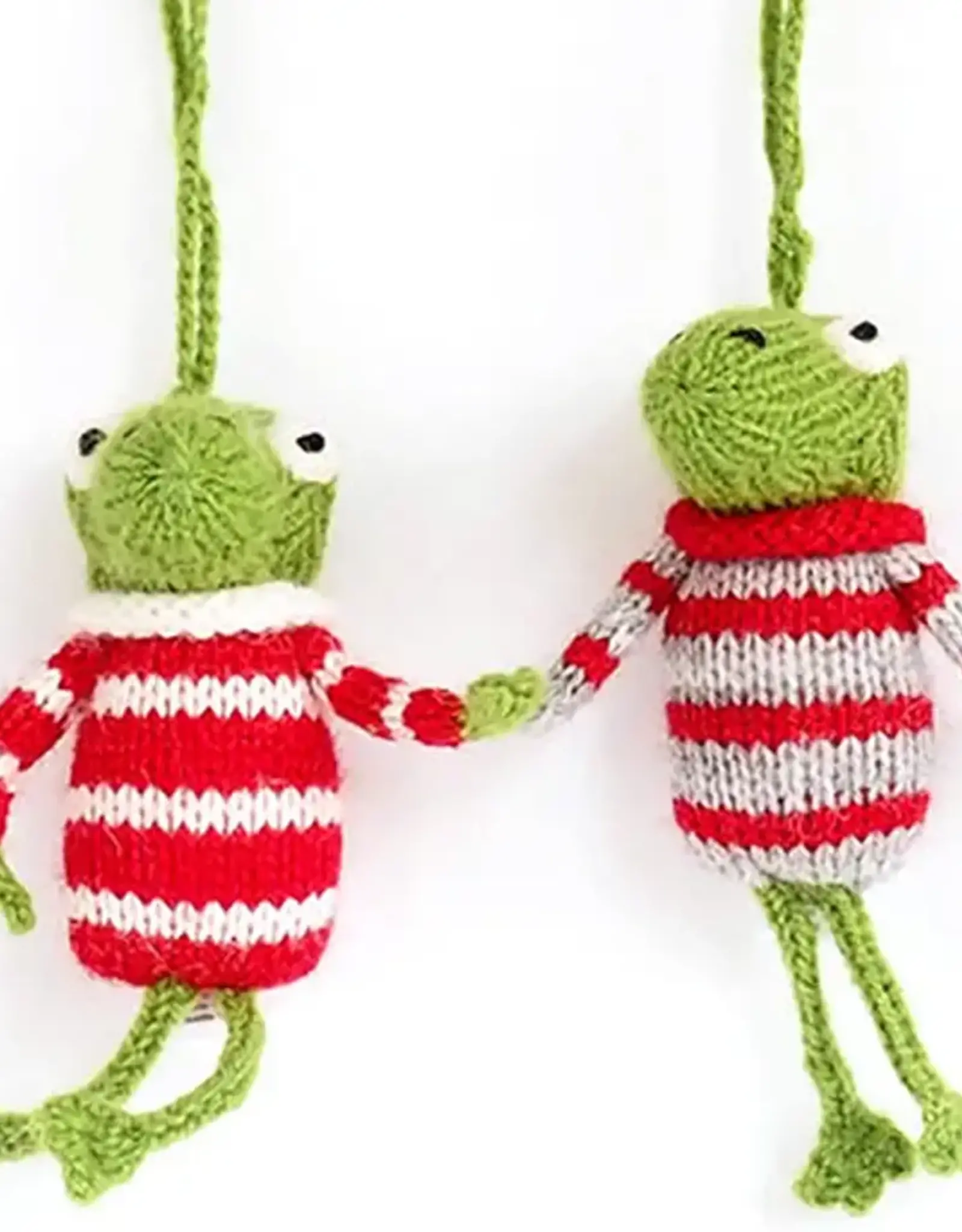 Melange Collection Striped Sweater Frog Ornament-Assorted