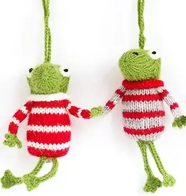 Melange Collection Striped Sweater Frog Ornament-Assorted