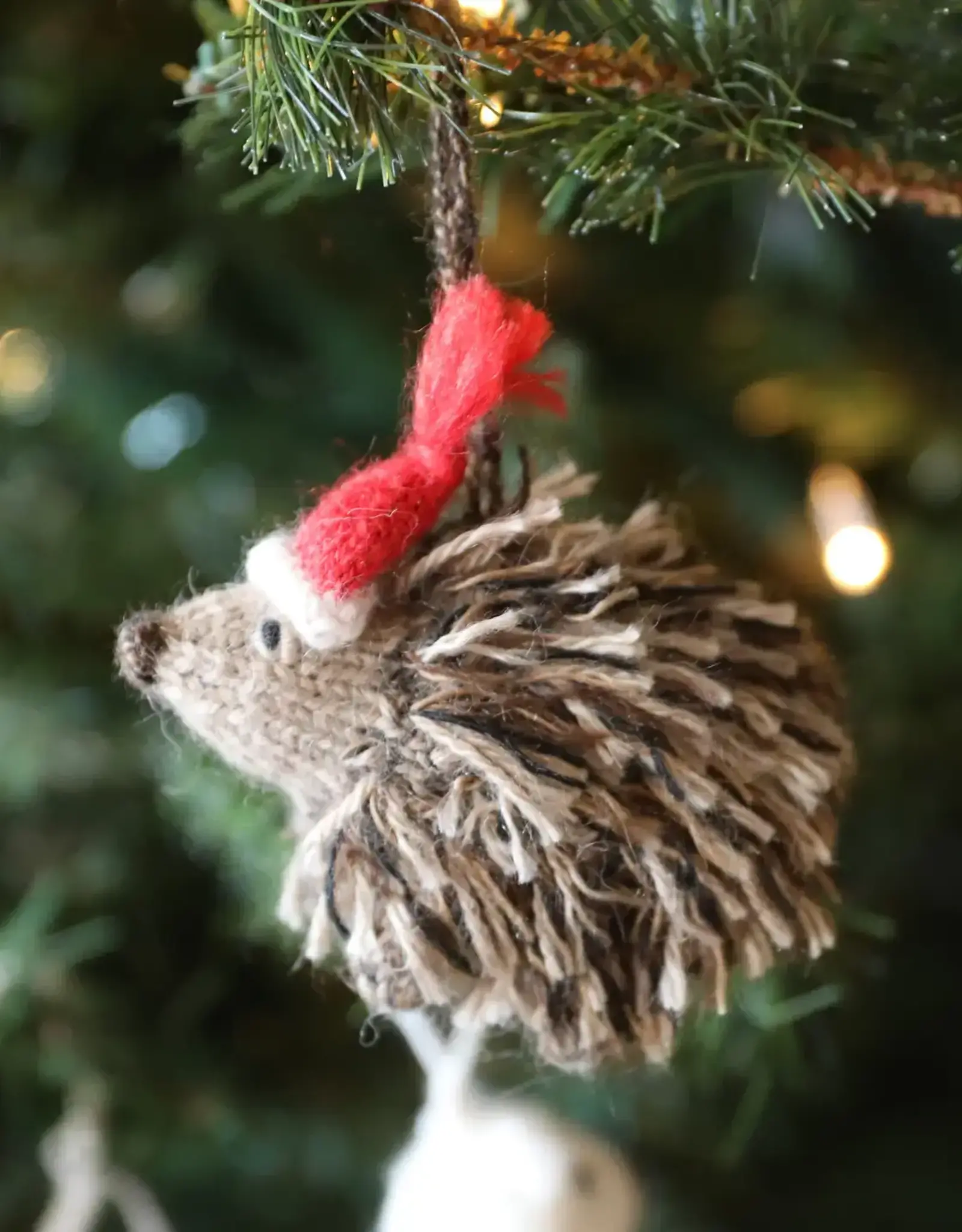 Melange Collection Hedgehog with Santa Hat Ornament