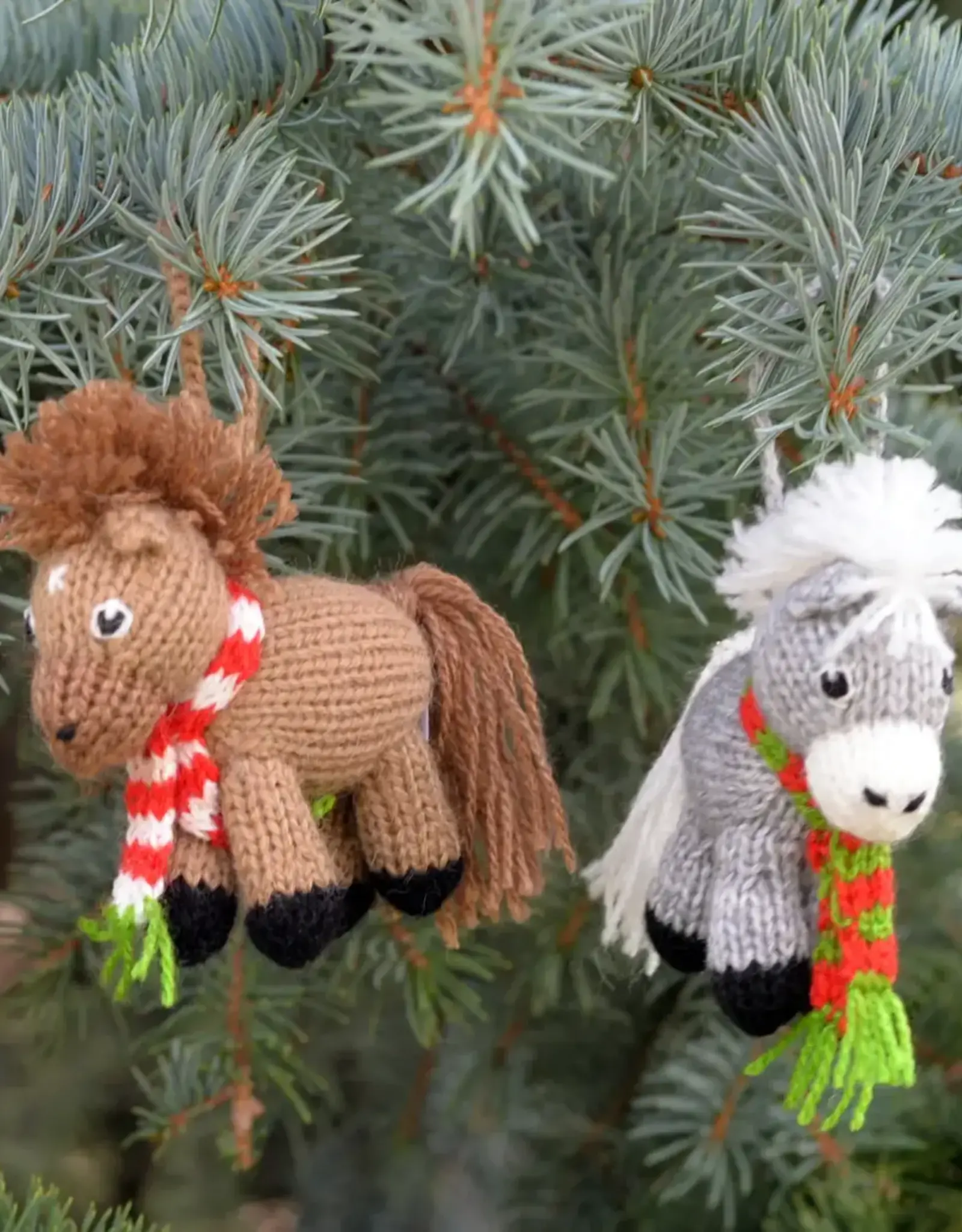Melange Collection Crochet Horse Ornaments