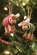 Melange Collection Moose with Sweater Ornament