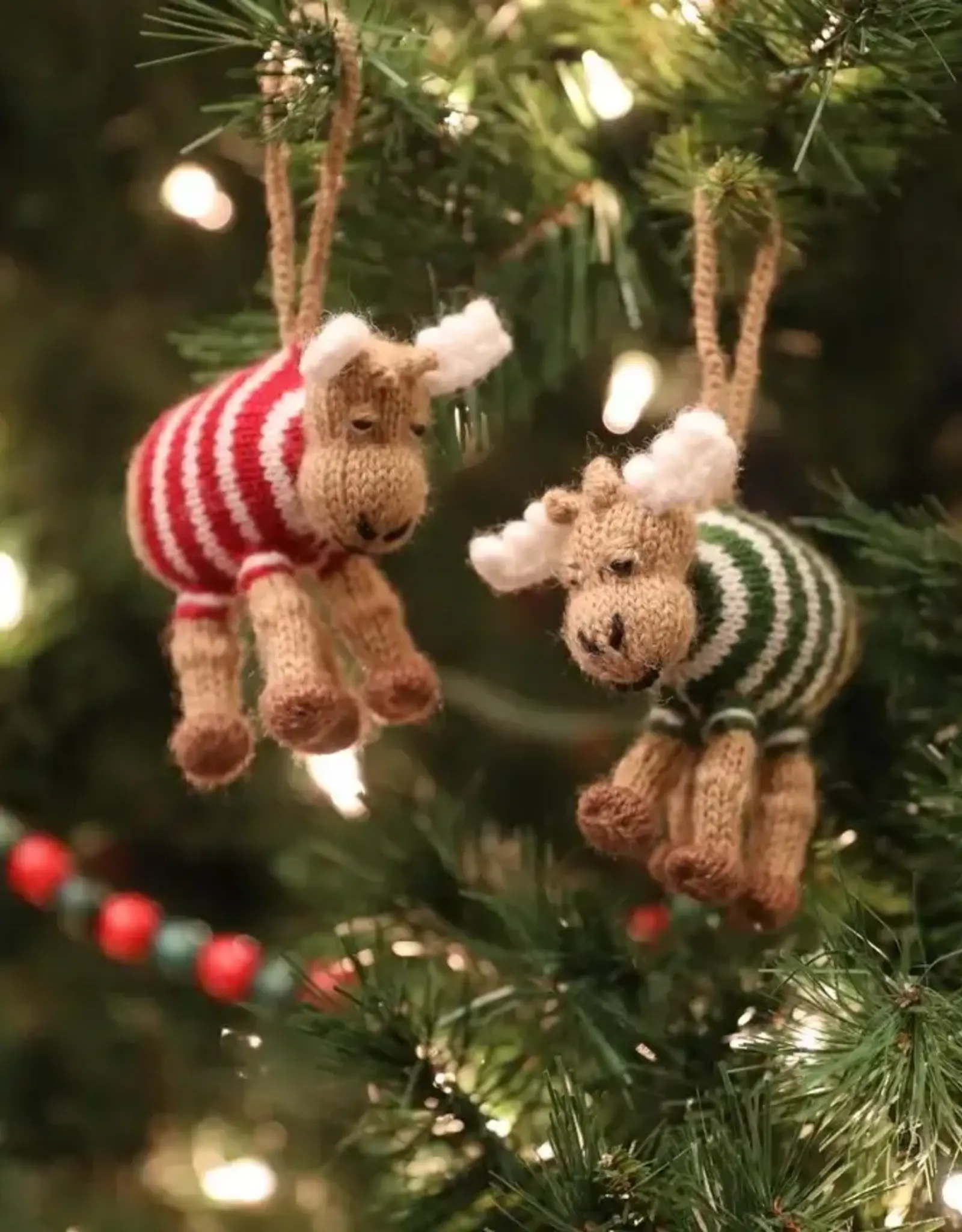 Melange Collection Moose with Sweater Ornament