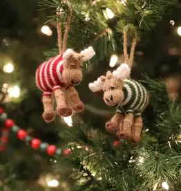 Melange Collection Moose with Sweater Ornament