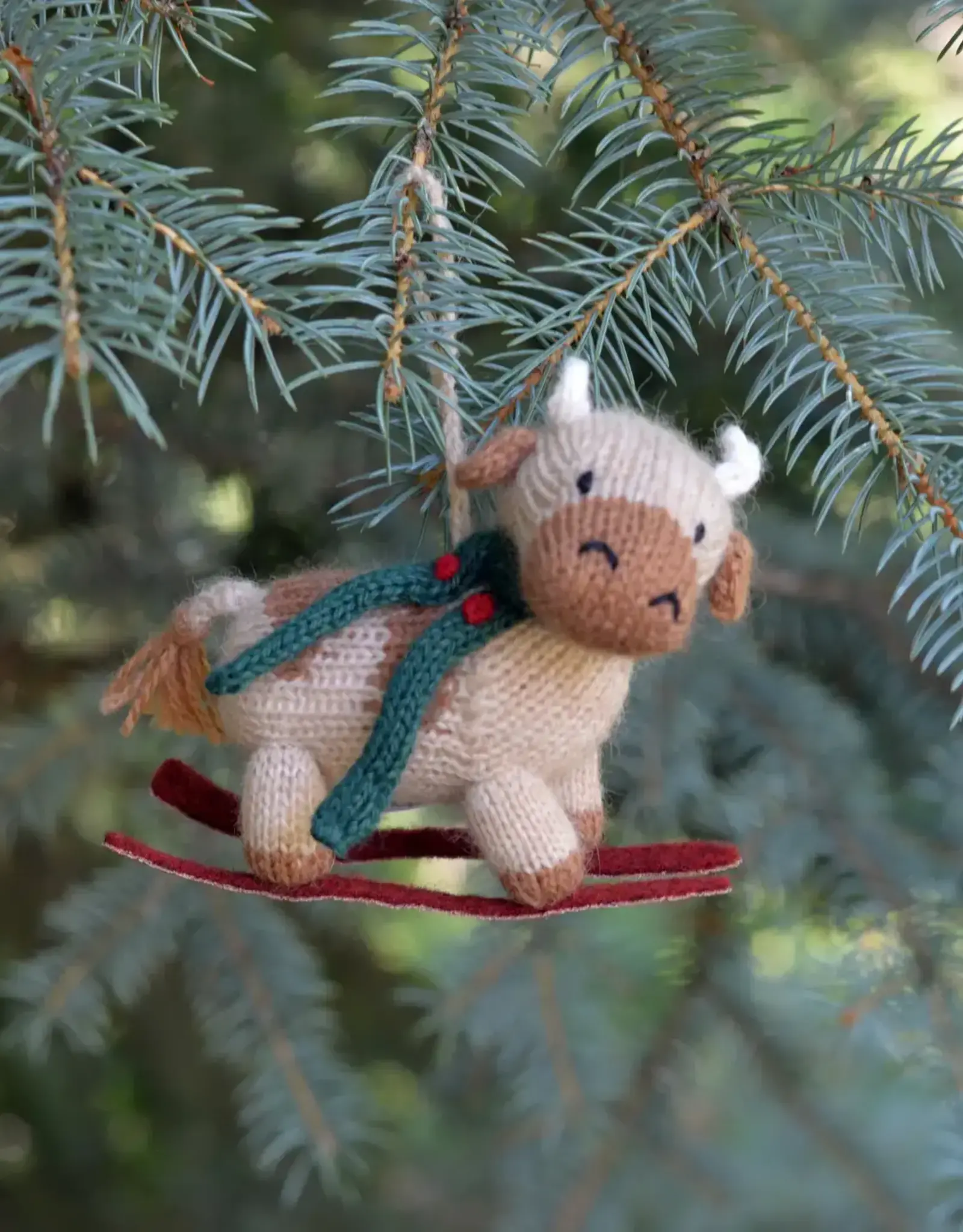 Melange Collection Skiing Cow Ornament