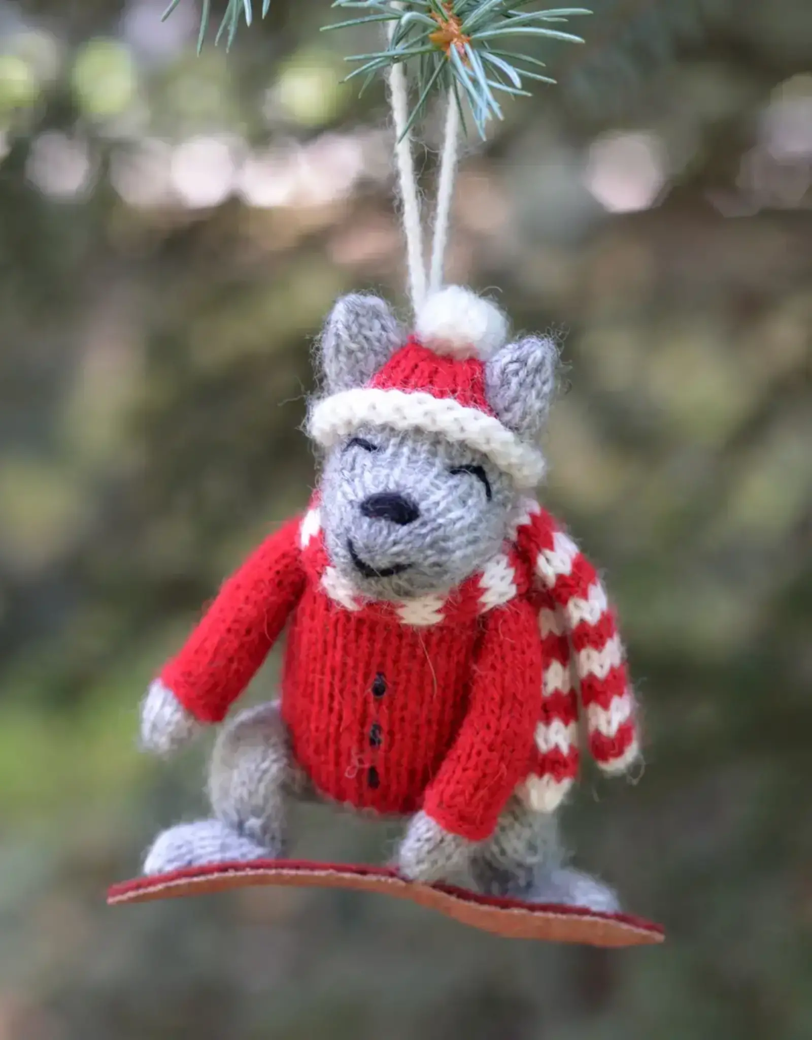 Melange Collection Snowboarding Dog Ornament