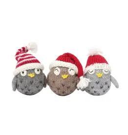 Melange Collection Owl with Santa Hat Ornament-Assorted