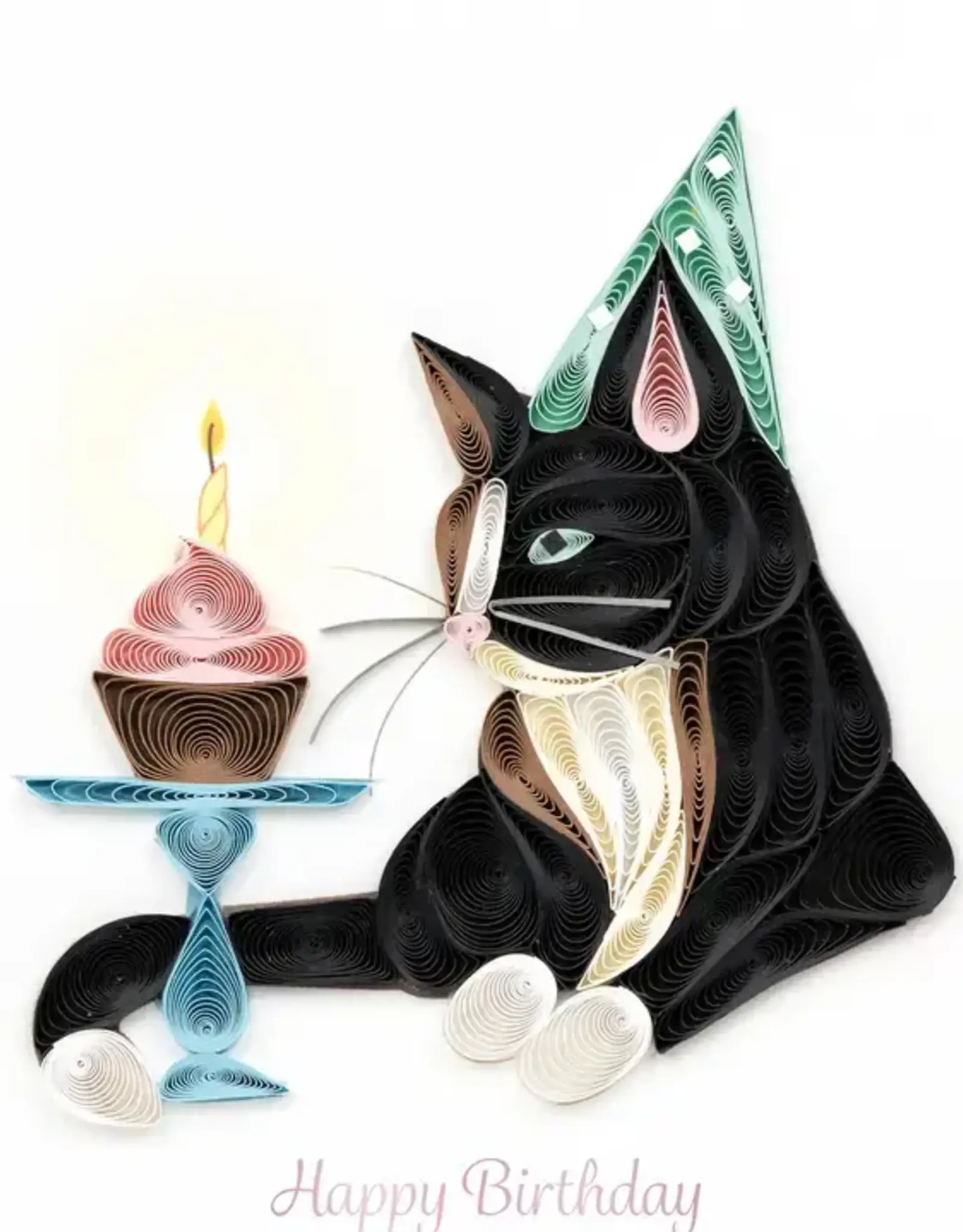 Quilling Card Birthday Cat Greeting Card