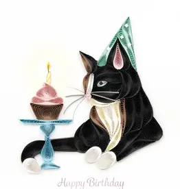 Quilling Card Birthday Cat Greeting Card