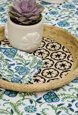 Ten Thousand Villages Bamboo Basket with Black 10.5"