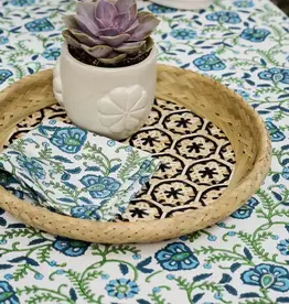 Ten Thousand Villages Bamboo Basket with Black 10.5"