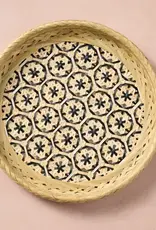 Ten Thousand Villages Bamboo Basket with Black 13.5"