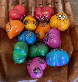 Gitzell Fair Trade Small Patterned Soapstone Hearts 1"