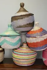 Gitzell Fair Trade Rainbow Block Large Lidded Basket