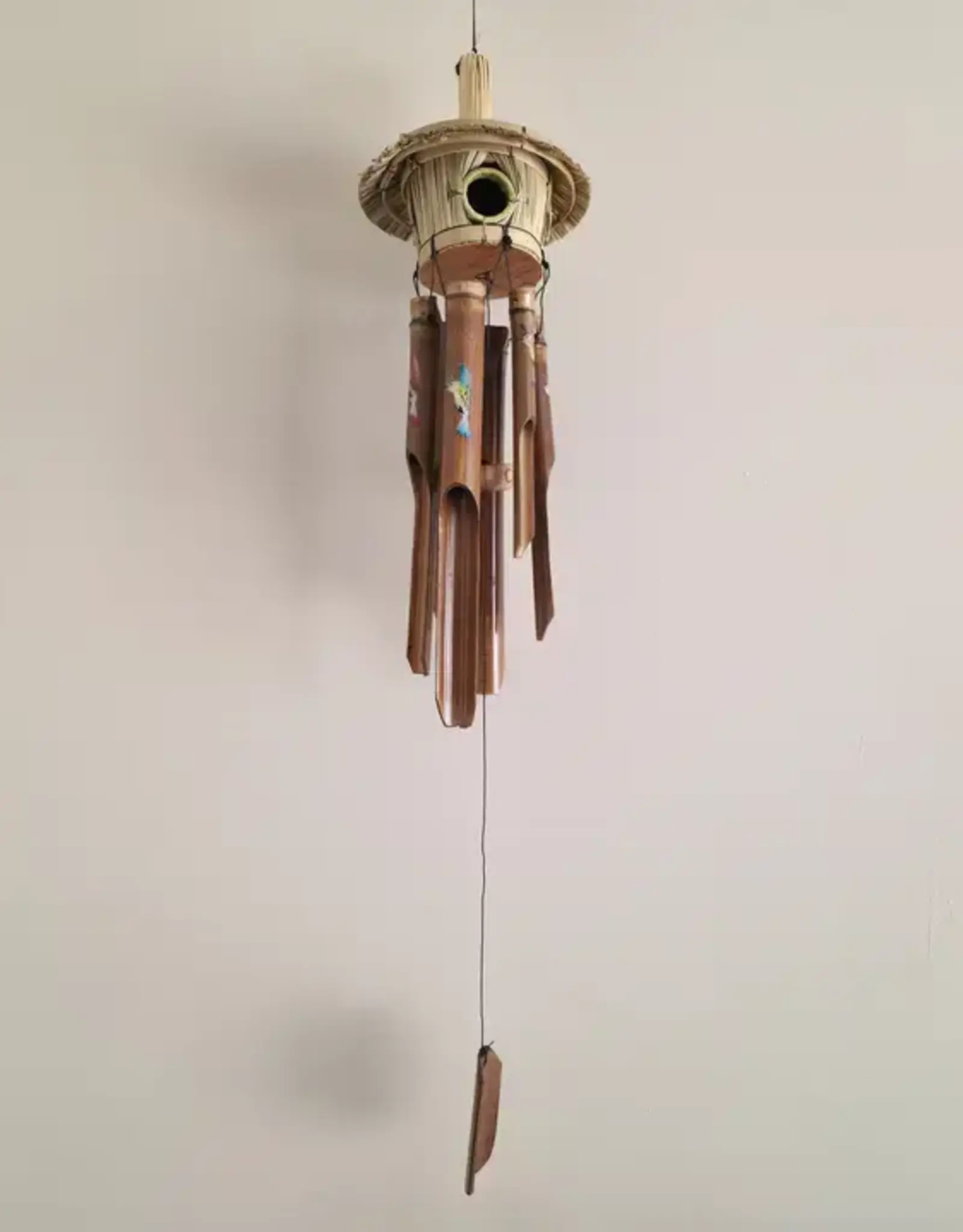 Gitzell Fair Trade Hummingbird Bamboo Wind Chime Birdhouse