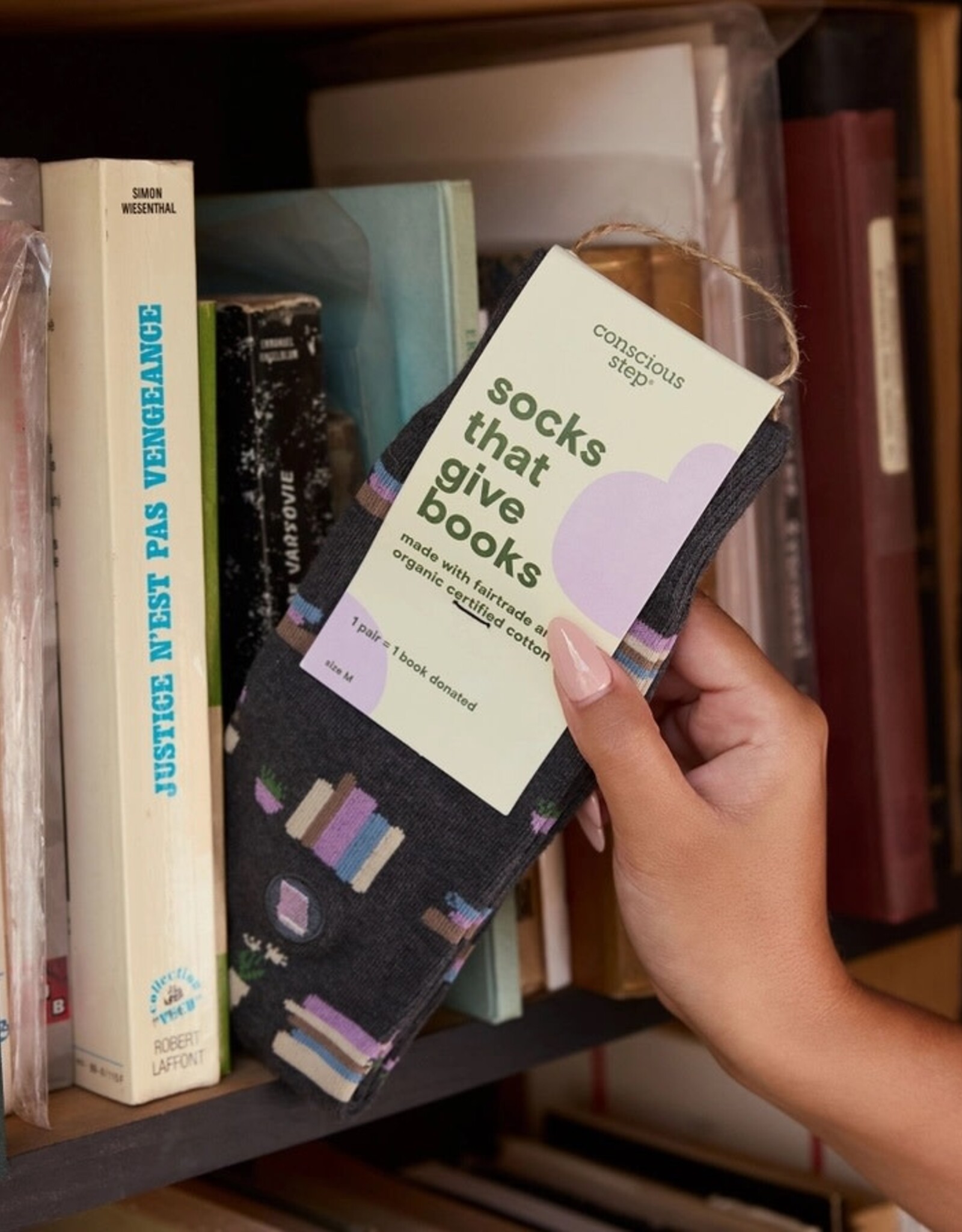 Conscious Step Socks That Save Books (Bookshelves)