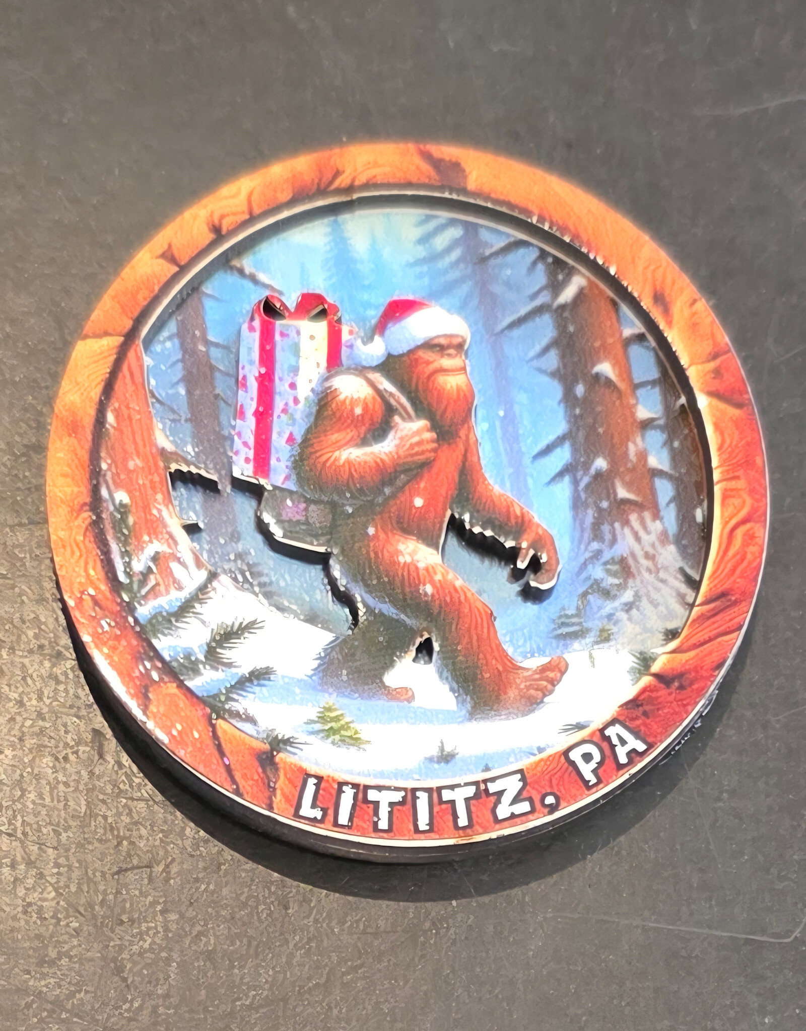 Pampeana Sasquatch Christmas Wooden Ornament