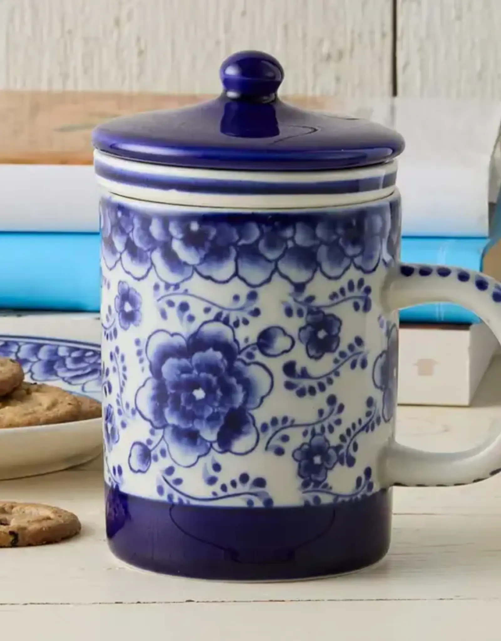 Serrv Indigo Bloom Tea Infuser Mug