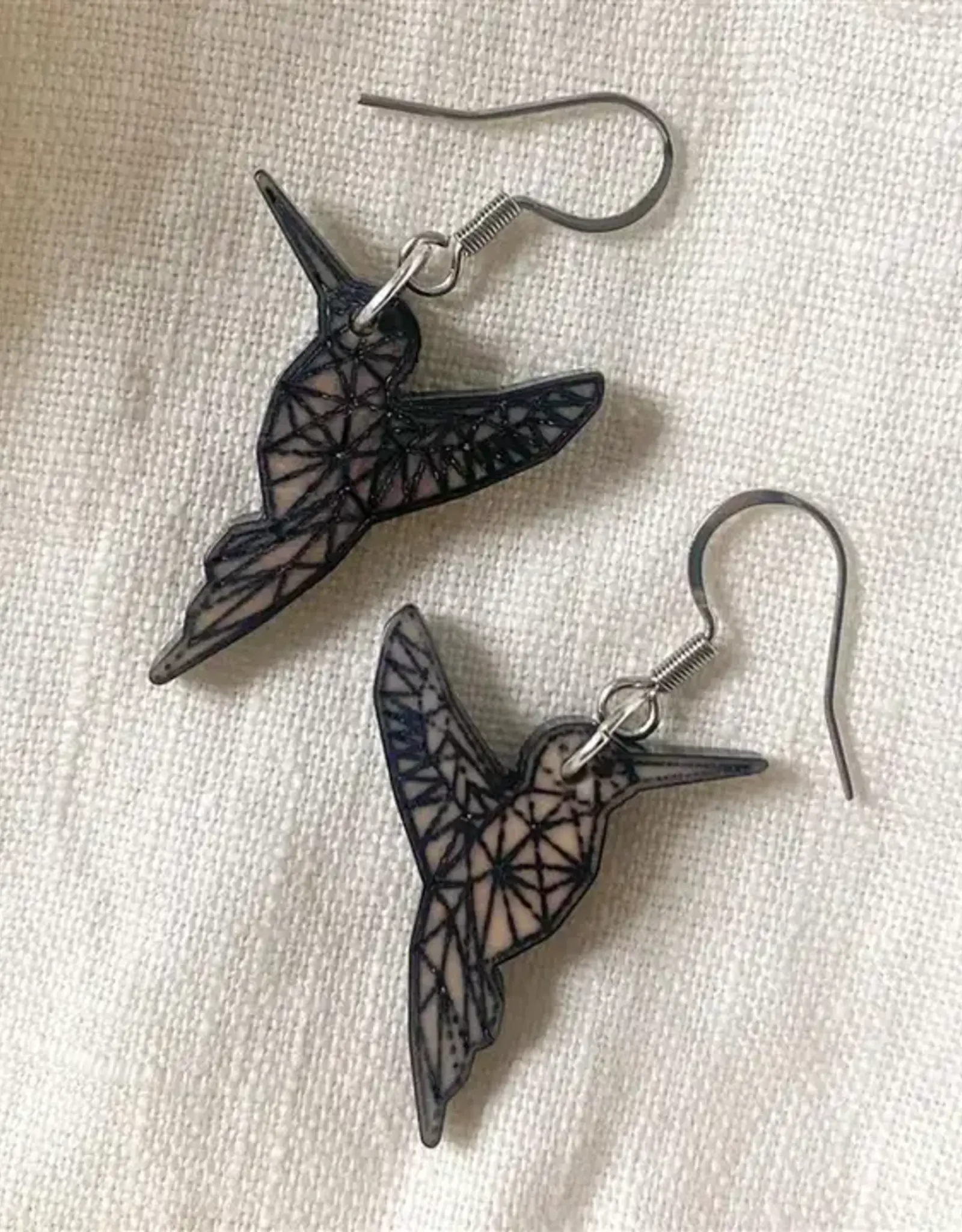 Ten Thousand Villages Tagua Hummingbird Drop Earrings