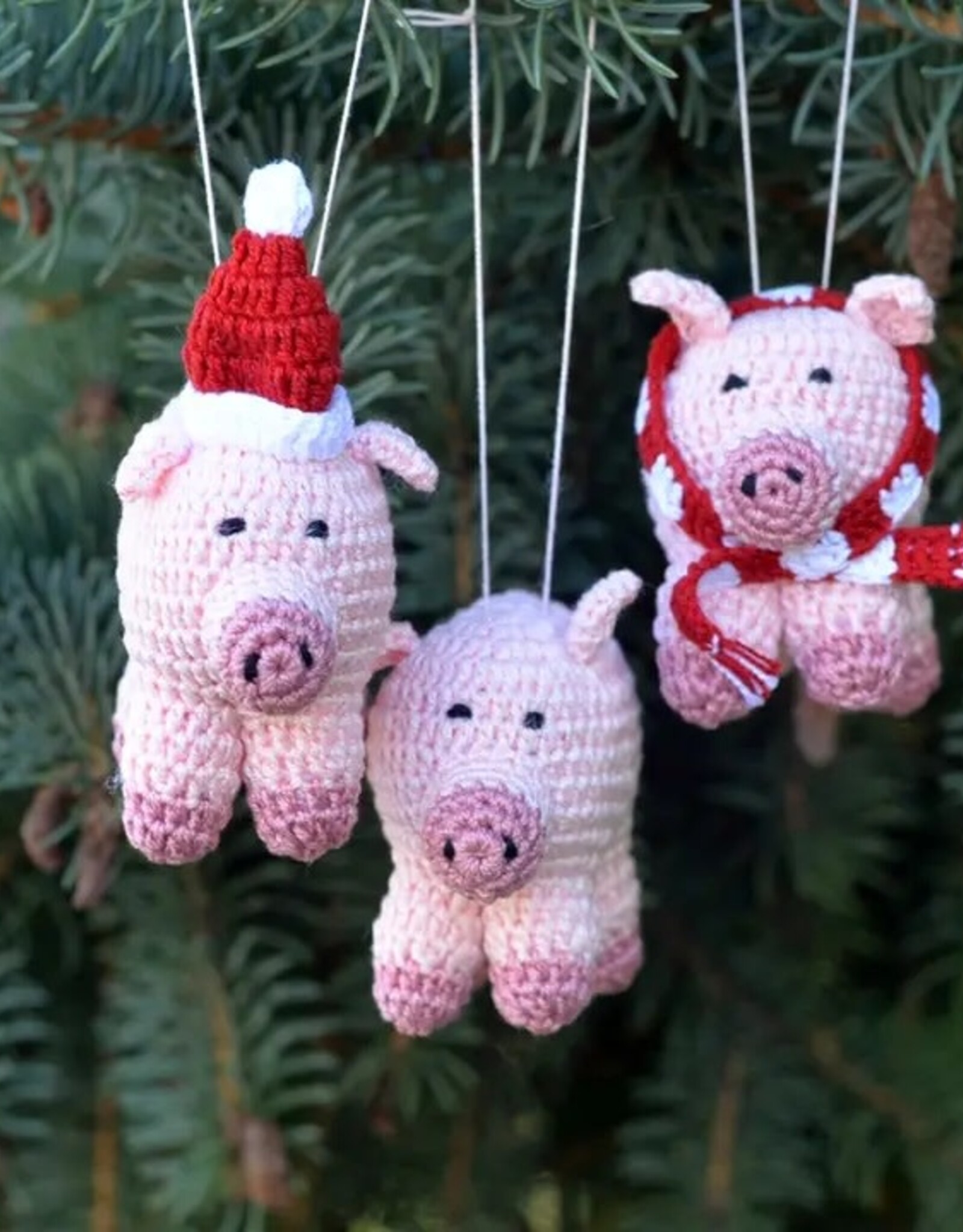 Melange Collection Crochet Pig Ornament