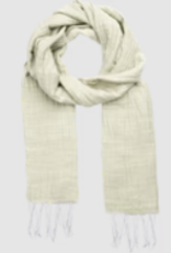 Marquet White Cotton and Silk Shawl