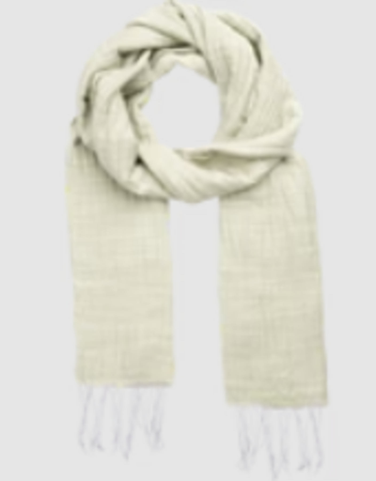 Marquet White Cotton and Silk Shawl