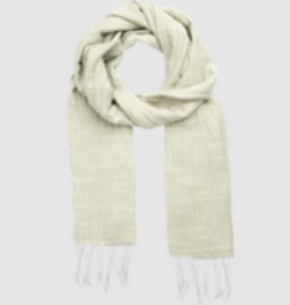 Marquet White Cotton and Silk Shawl