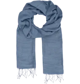 Marquet Worn Indigo Cotton and Silk Shawl