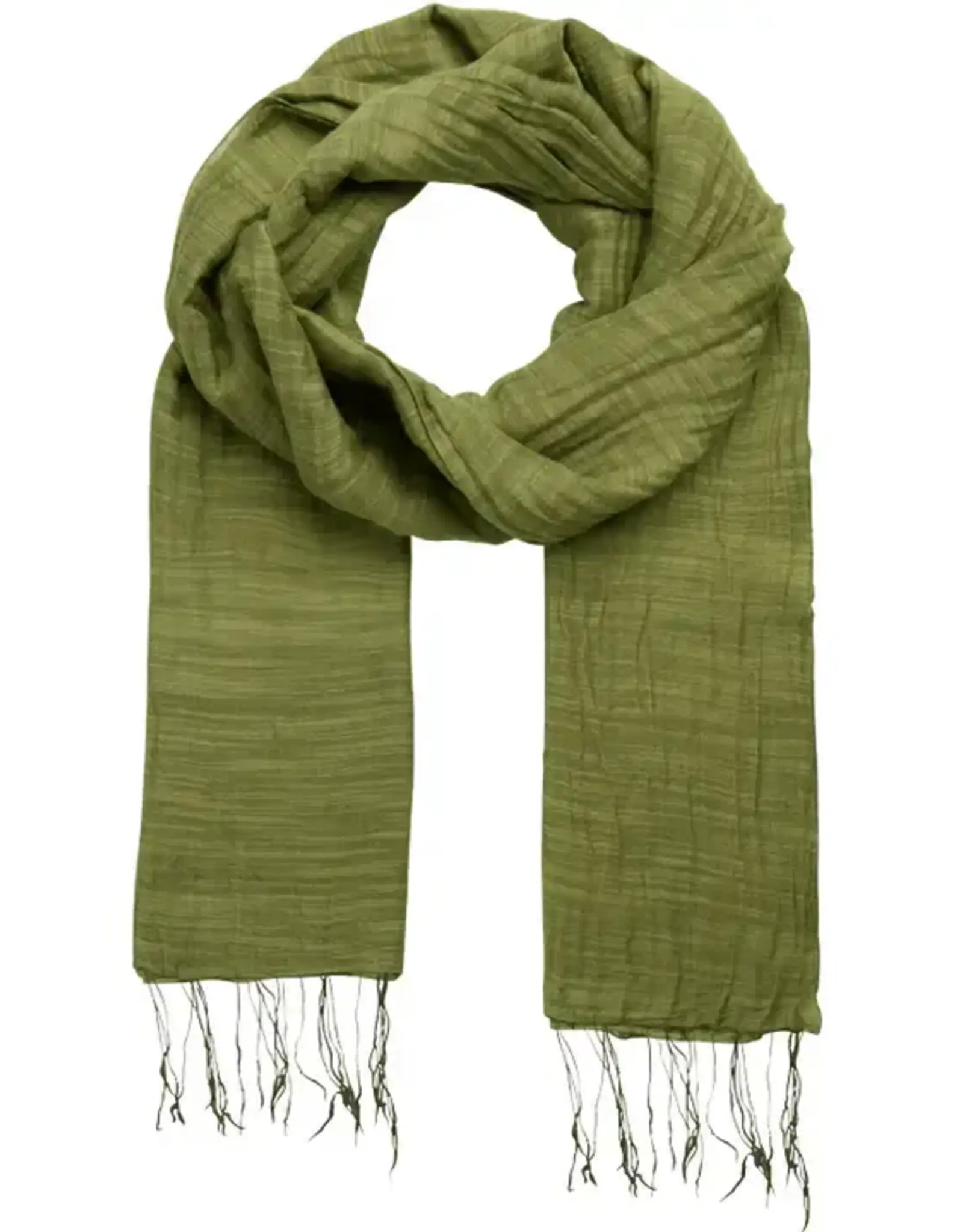 Marquet Olive Cotton and Silk Shawl