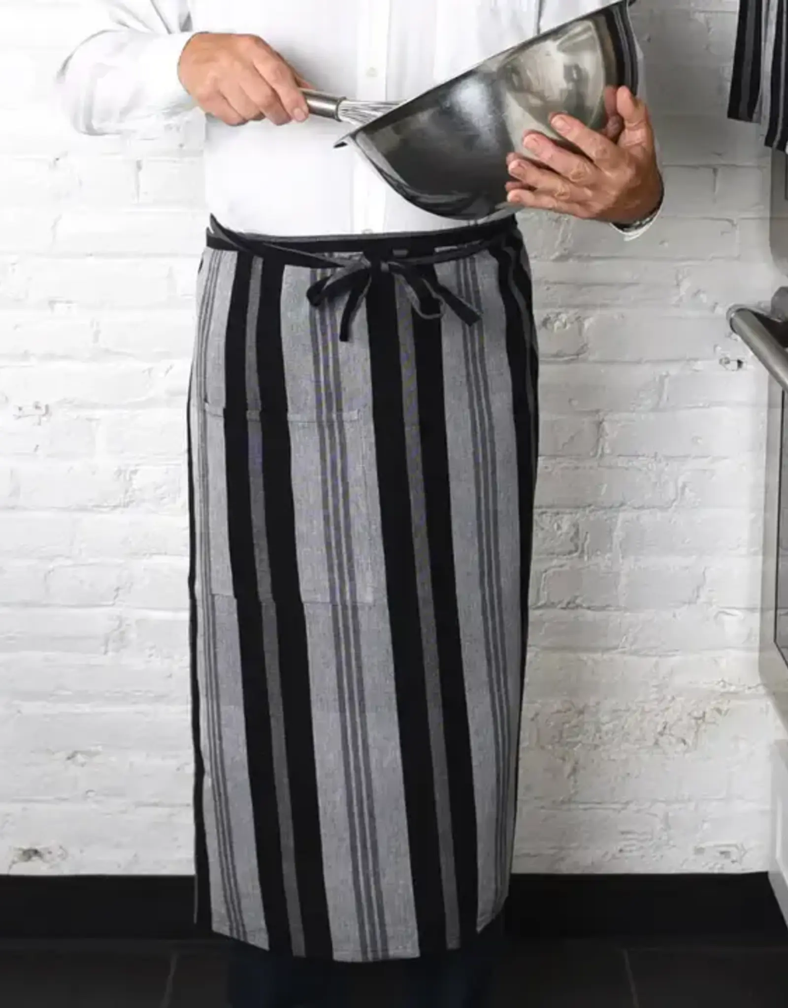Mayamam Weavers Bistro Apron - Black and Gray