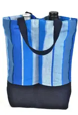 Mayamam Weavers Double Wine Tote Bag - Stormy Blues