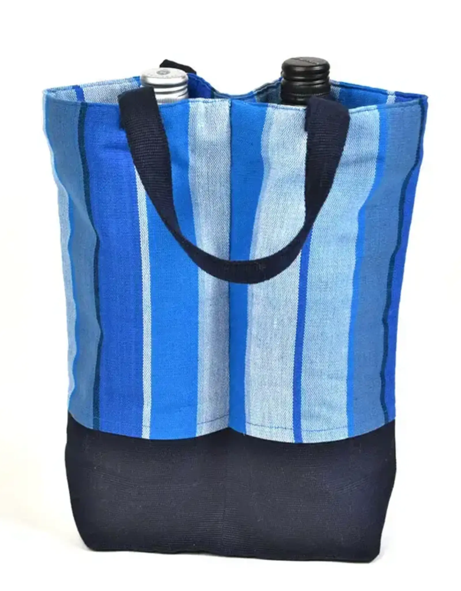 Mayamam Weavers Double Wine Tote Bag - Stormy Blues