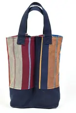 Mayamam Weavers Double Wine Tote Bag - Wide Indigo