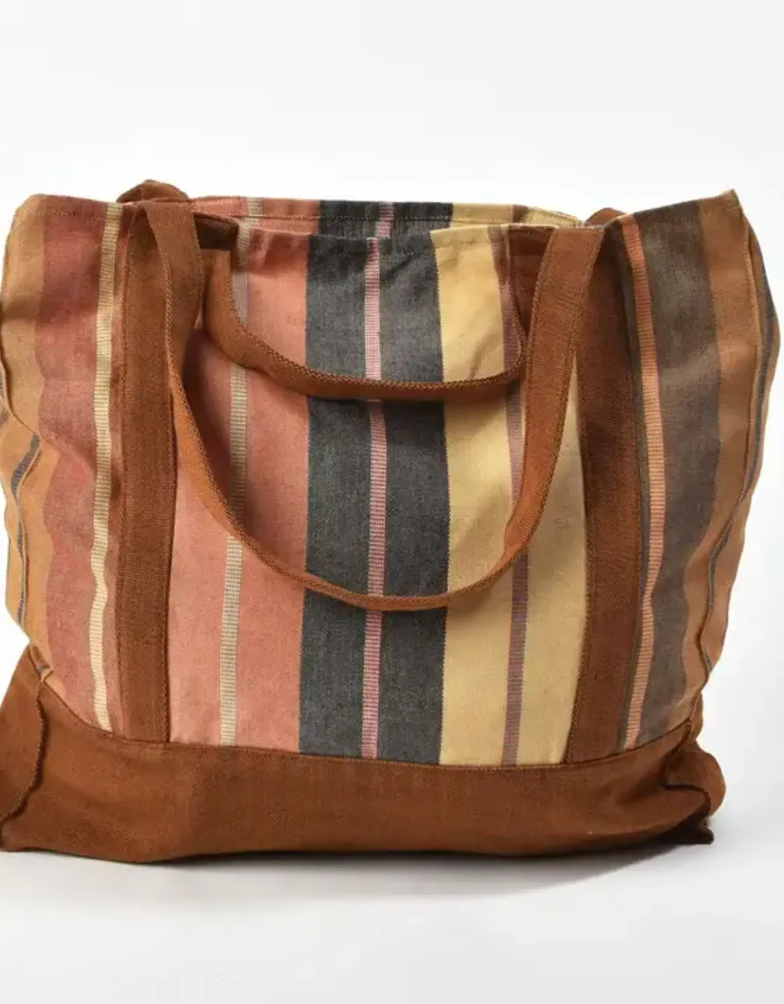 Mayamam Weavers Double Handle Tote Bag - Wide Caramel