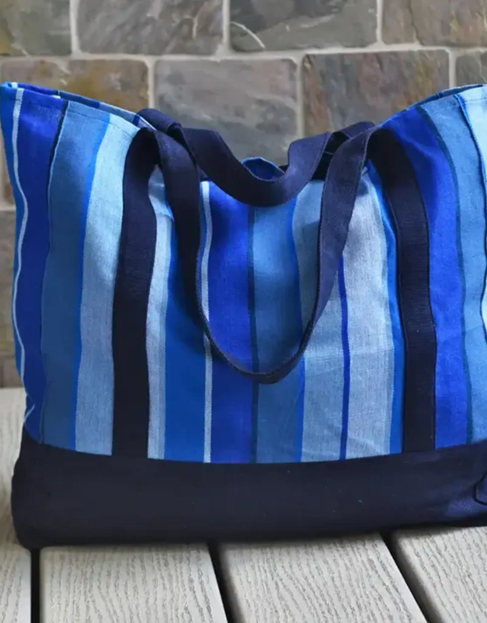 Mayamam Weavers Double Handle Wine Bag - Stormy Blues