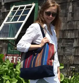 Mayamam Weavers Double Handle Tote Bag - Wide Indigo Mayamam Weavers Double Handle Tote Bag - Wide Indigo
