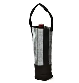Mayamam Weavers Single Wine Tote Bag - Black & Gray Mayamam Weavers Single Wine Tote Bag - Black & Gray