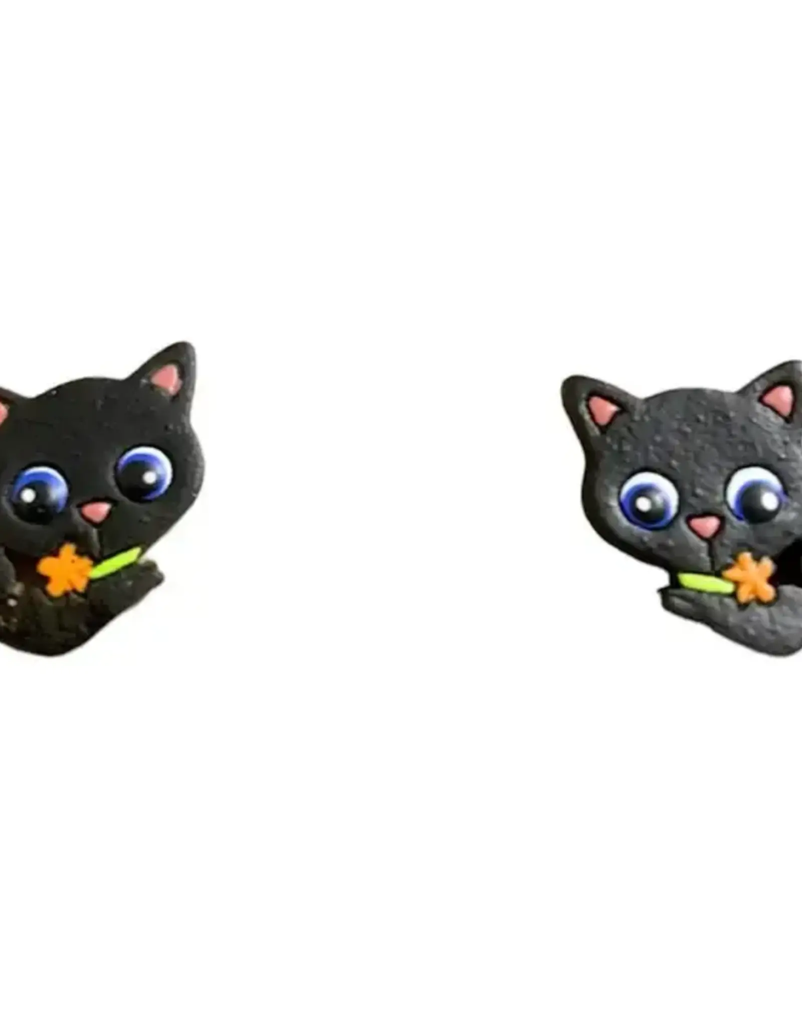 One World Projects Gourd Post Earrings (Cat)