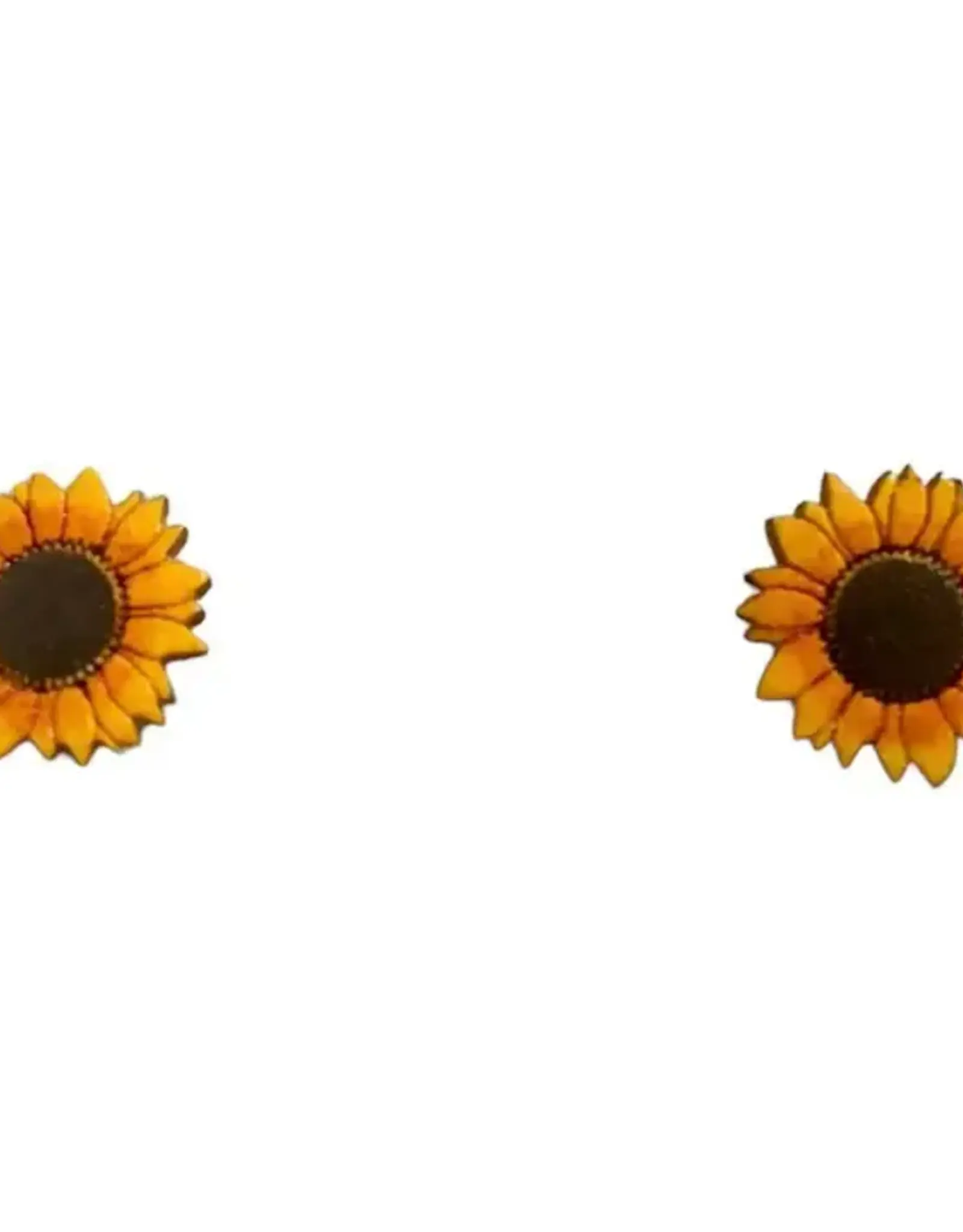 One World Projects Gourd Post Earrings (Sunflower)