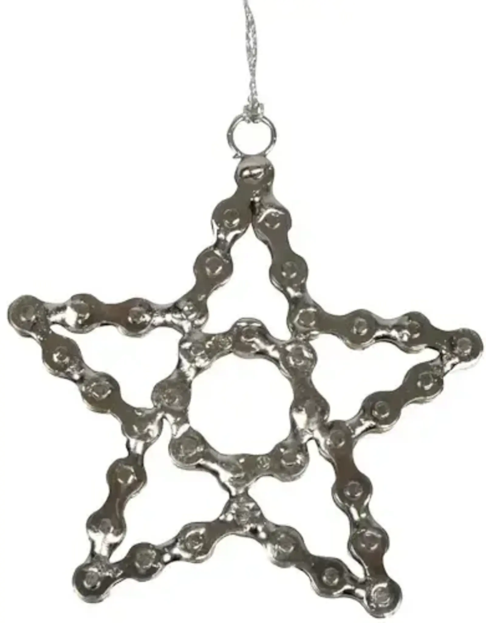 One World Projects Bike Chain Star Ornament
