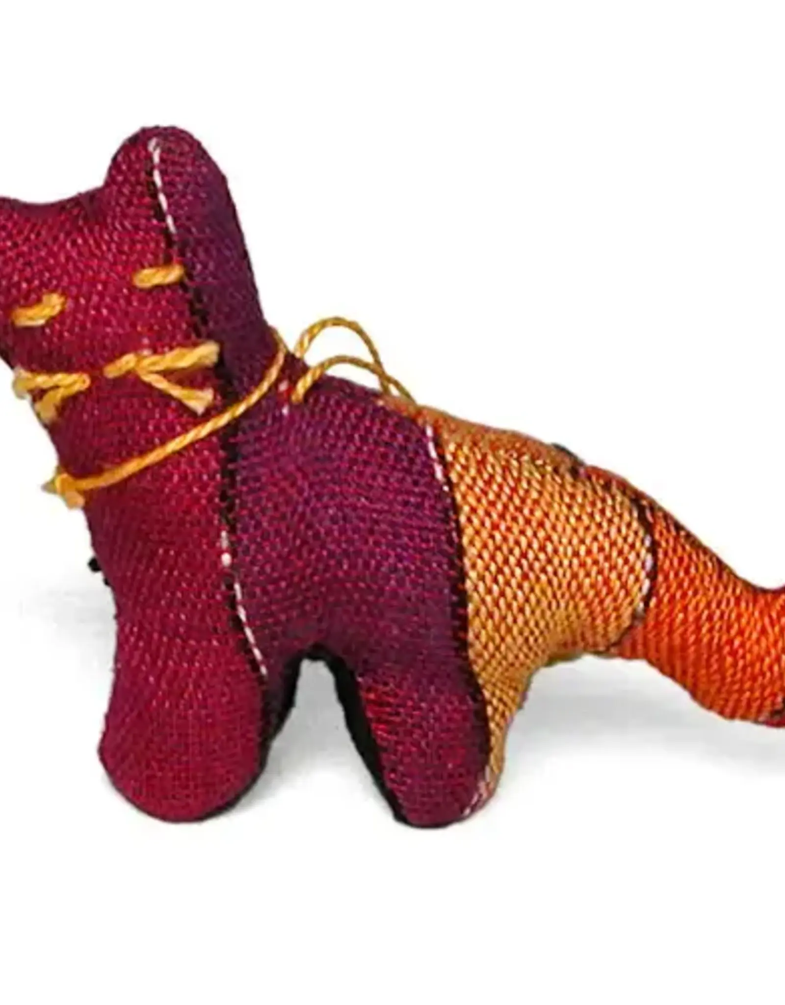 One World Projects Handwoven Cat Ornament