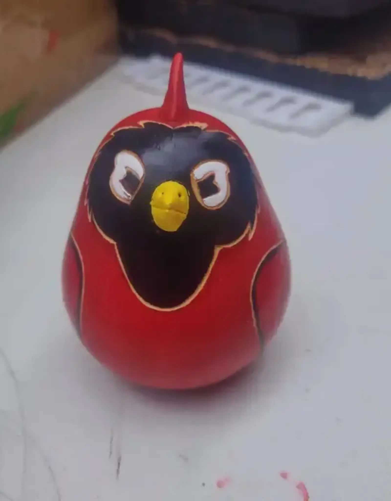 Blossom Inspirations Red Crest Cardinal Gourd Ornament