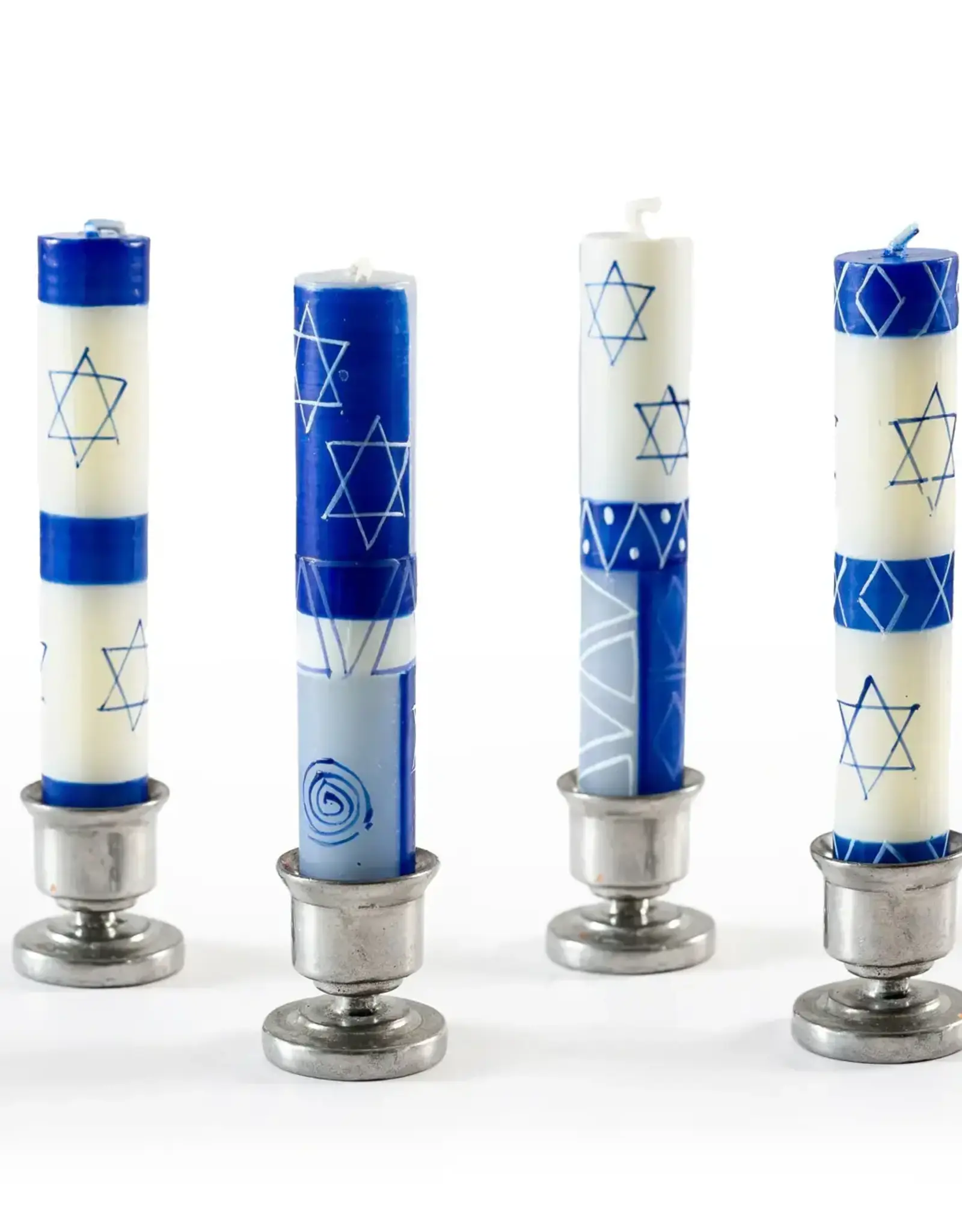 Thumbprint Artifacts Star of David Shabbat Candles