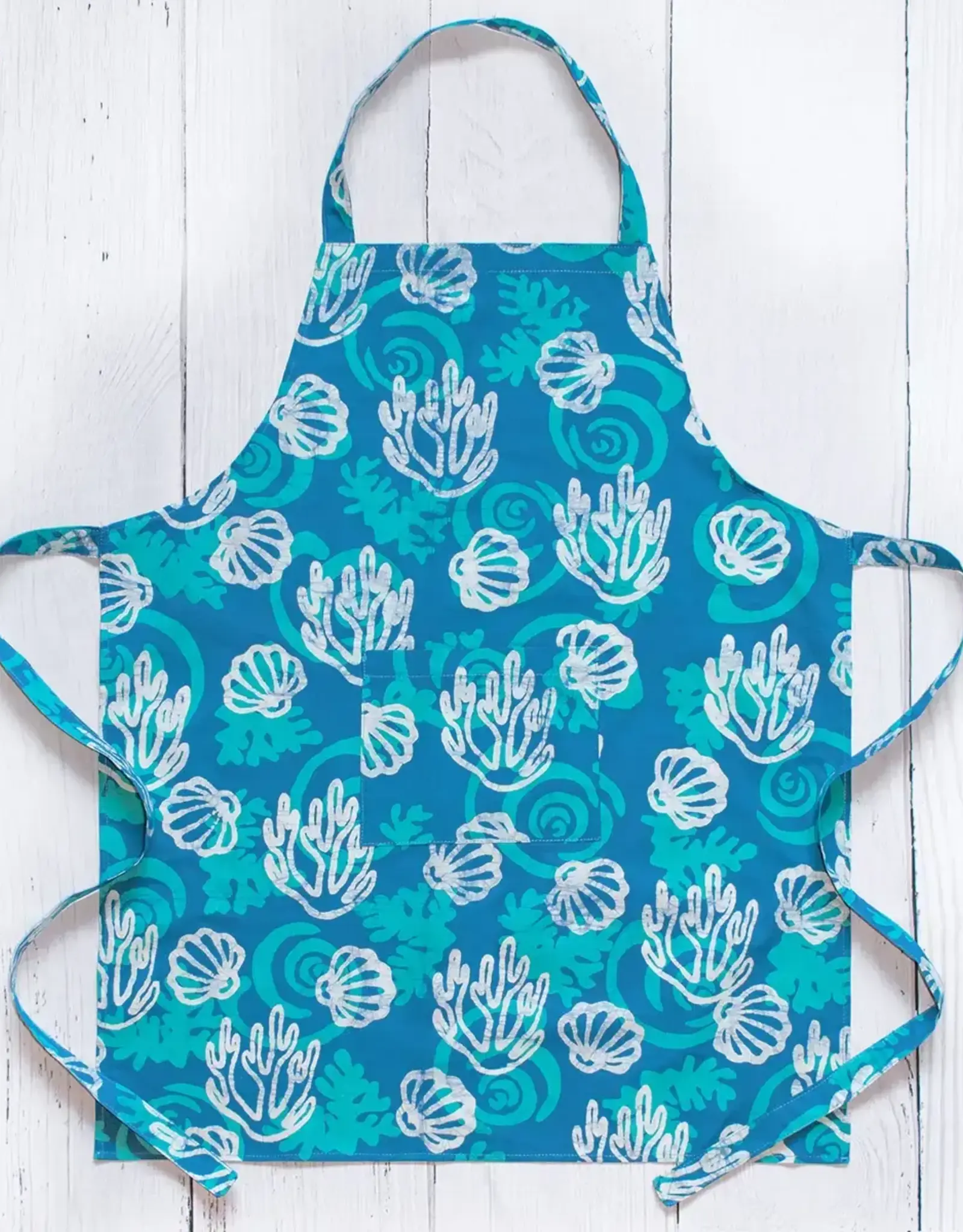 Global Mamas Apron Adult Coral Teal