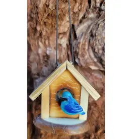 Pampeana Christmas Birdhouse Ornament - Blue Bird