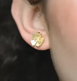 Ethical Global Hibiscus Stud Earrings - 14K Plated