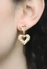 Ethical Global Hammered Heart Dangle Earrings